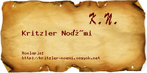 Kritzler Noémi névjegykártya